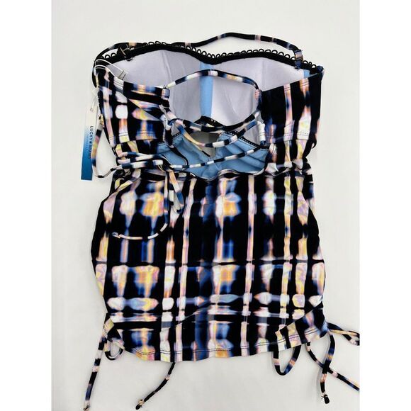 Lucky Brand Dye Print Sweetheart Neckline Strappy Tankini Top Multicolor Size XS - Picture 3 of 5
